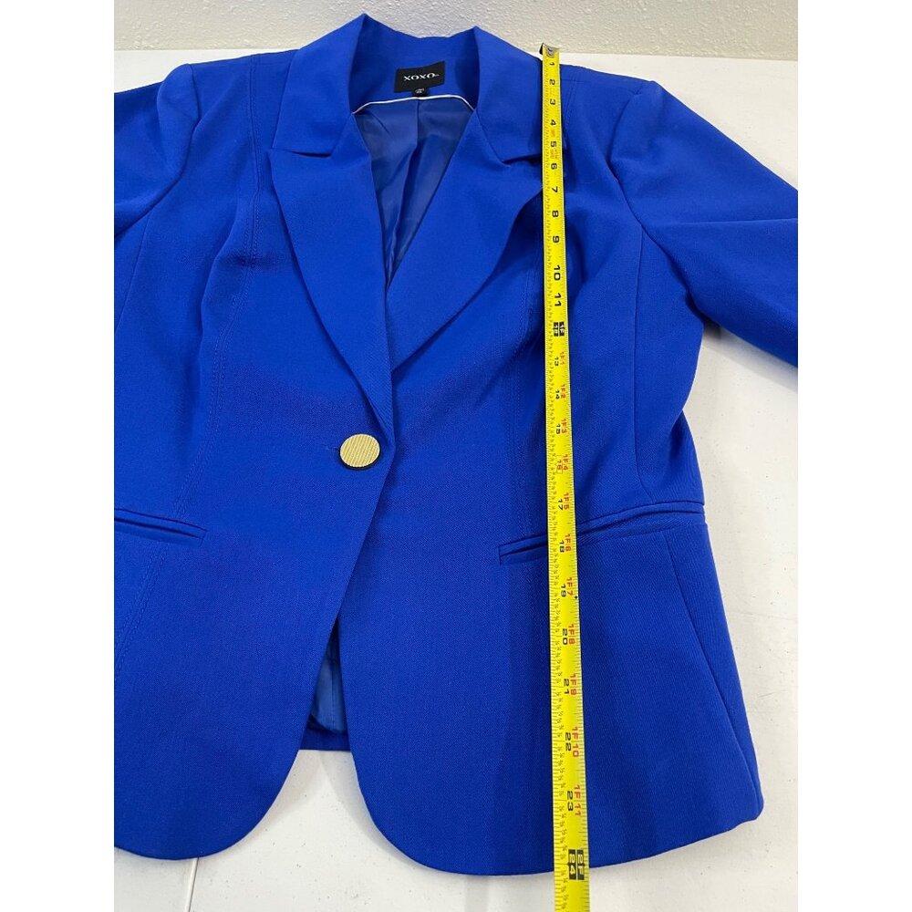 XOXO Women’s Royal Blue Suit Set Blazer XL Pants 12 Work Office - Picture 15 of 16